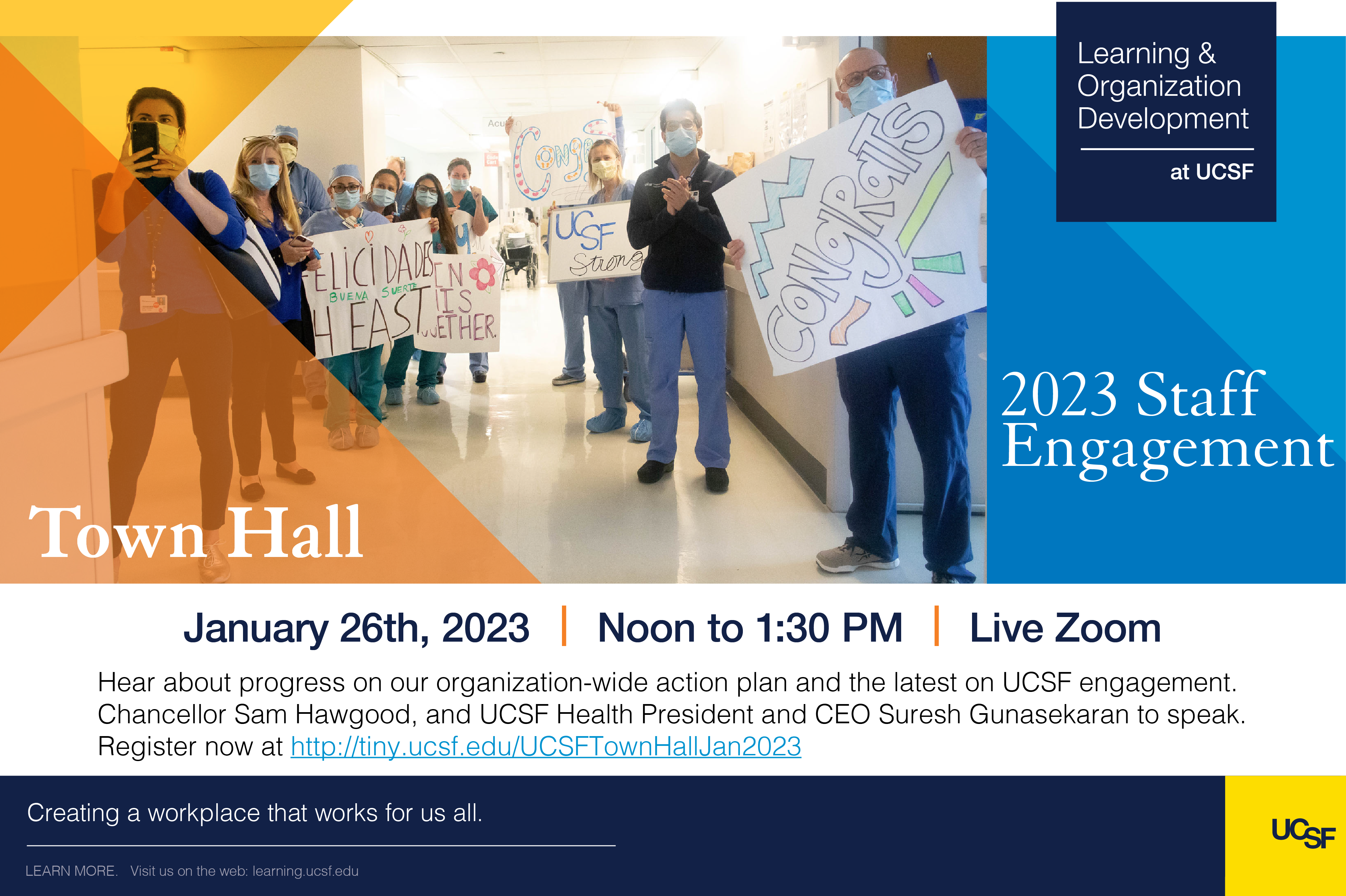 Nurses in scrubs with Town Hall logistics: Jan 26, 2023, noon-1:30pm, live Zoom