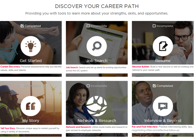 My UC Career "Discover Your Career Path" Portal